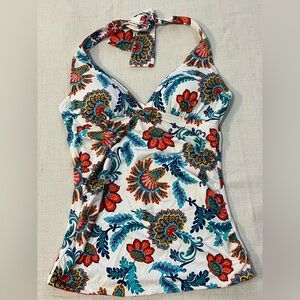 Tommy Bahama Swim Top Multicolor Floral Reversible White Red SP New